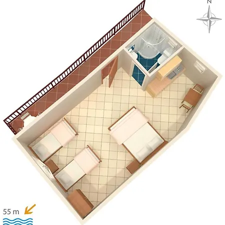 Appartement Studio Zavode 5252a